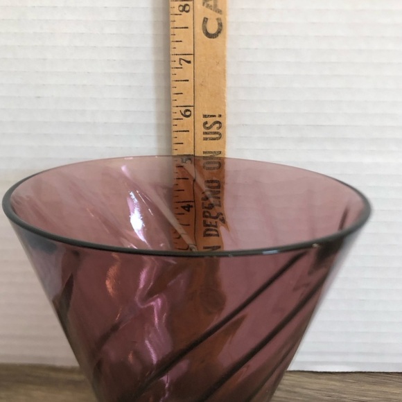 Vtg Hazel Atlas Amethyst Swirl Candy Bowl - Picture 8 of 9